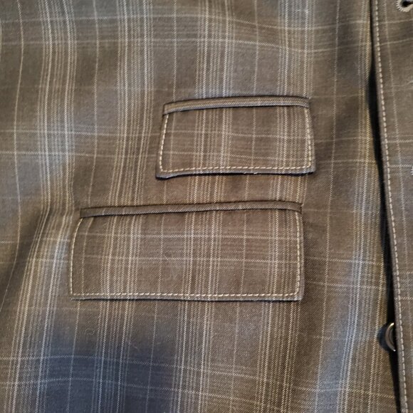 Y2K Mecca Charcoal Plaid Vest Made in Italy 42R-36N Hip Hop Streetwear - Picture 5 of 14